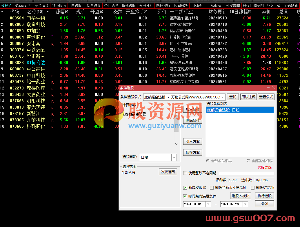 通达信金钻《底部掘金战法》副图/选股指标 底部寻找到一些有潜力的牛股 无未来函数 源码