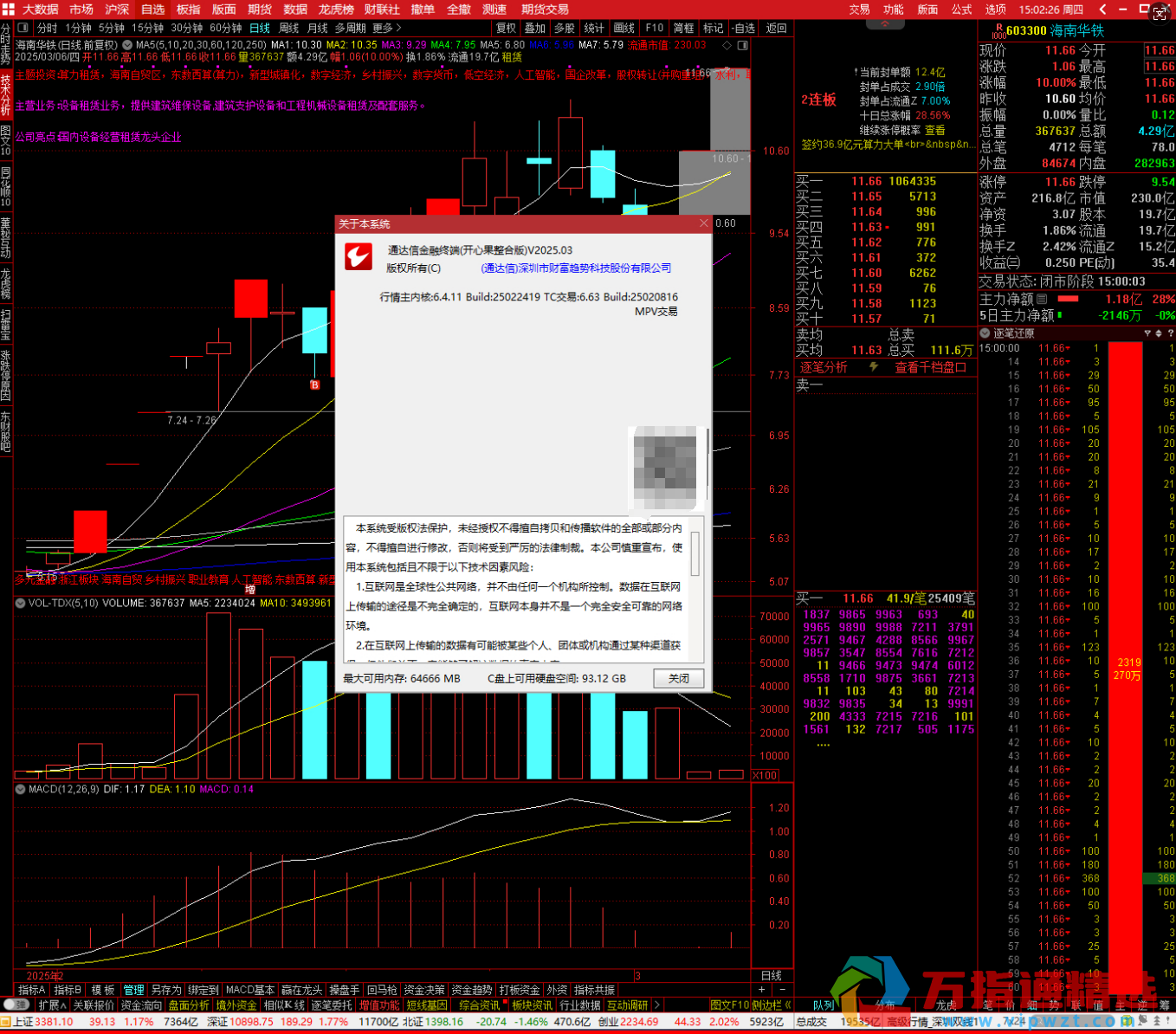 通达信金融终端(开心果整合版)V2025.03无时间限制【支持跨券商交易】
